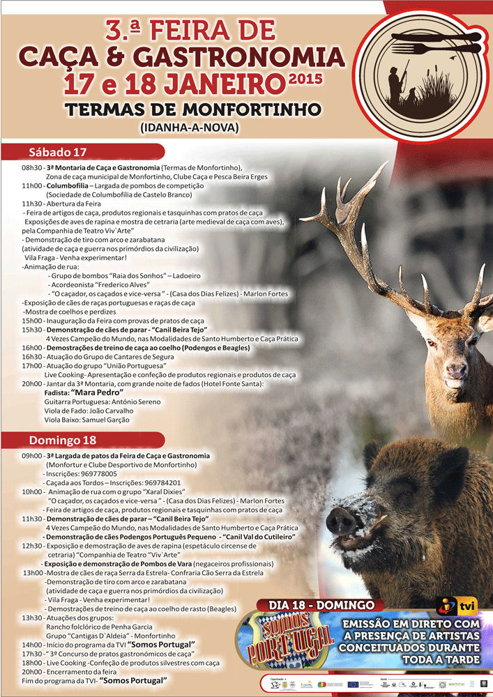 Idanha-a-Nova: Inicia-se este fim-de-semana a 3ª Feira de Caça & Gastronomia das Termas de Monfortinho