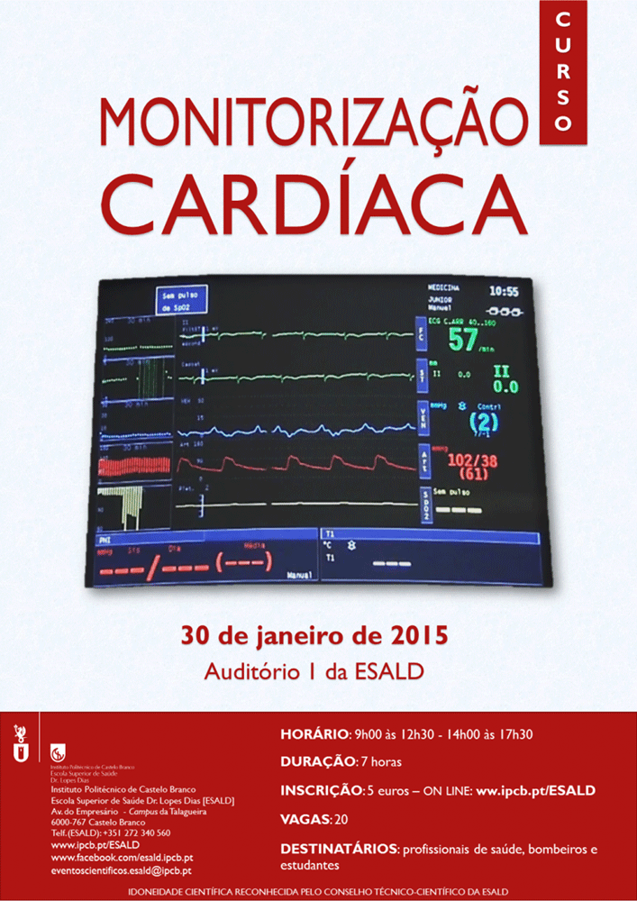Castelo Branco:  ESALD promove Curso de Monitorização Cardíaca esta 6ª-feira