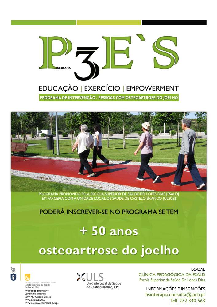 Castelo Branco: Programa 3E's - Educação, Exercício e Empowerment em pessoas com osteoartrose do Joelho