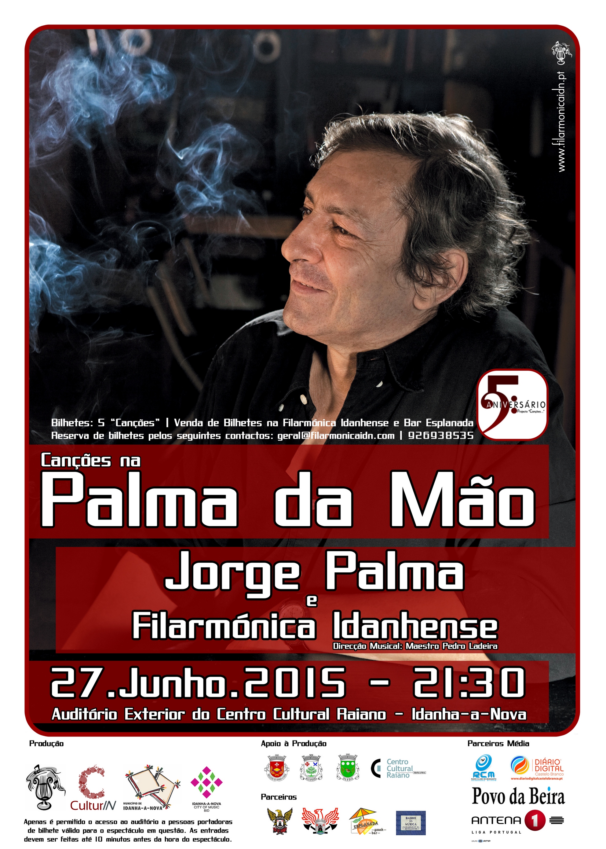 Idanha-a-Nova: Jorge Palma e Filarmónica juntos este sábado em concerto