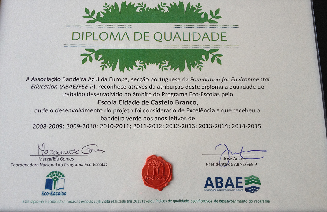 Castelo Branco: ECCB distinguida com diploma de `Qualidade e Excelência´