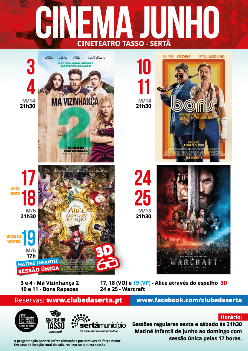 Sertã com quatro filmes para ver em junho