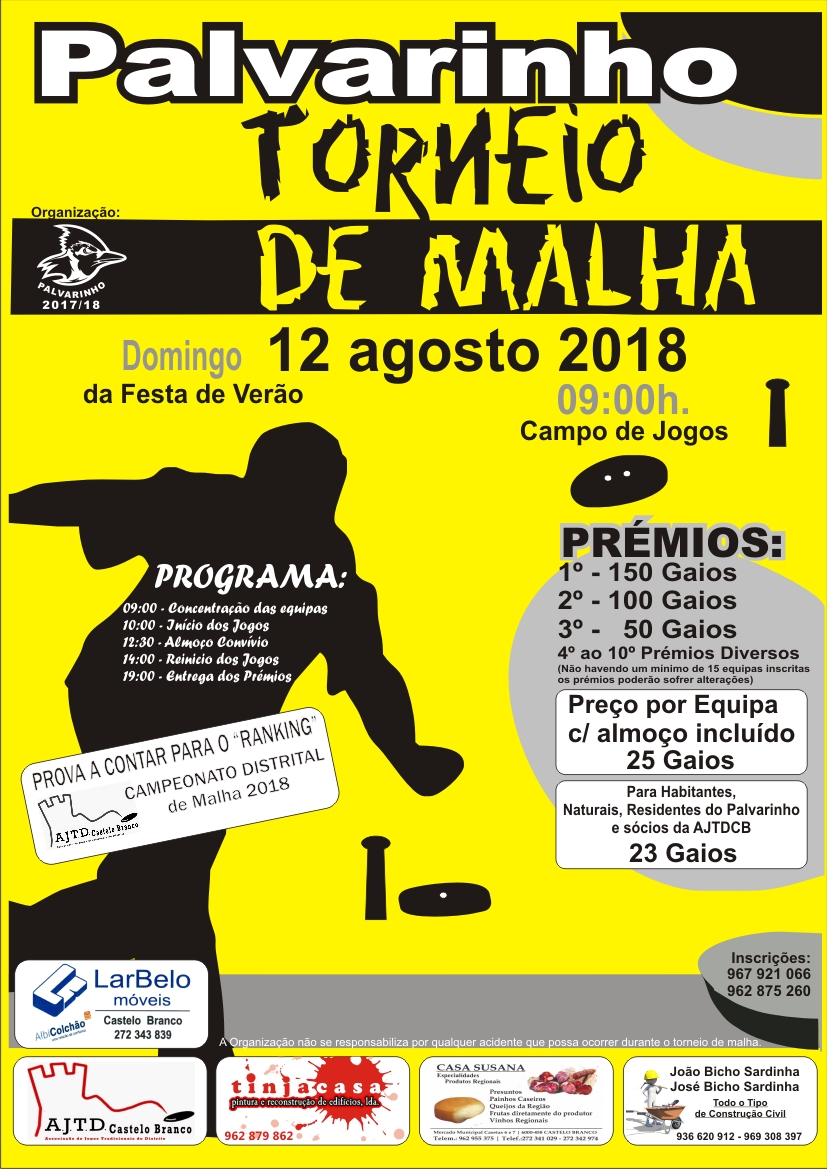 Castelo Branco: Palvarinho recebe 6ª prova do Torneio Regional de Malha