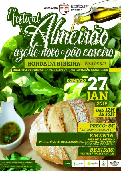 Vila de Rei: Borda da Ribeira recebe “1º Festival do Almeirão, Azeite Novo e Pão Caseiro”