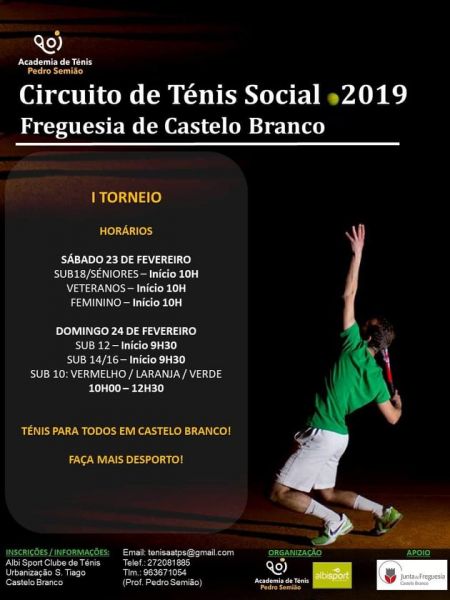 Junta de Freguesia de Castelo Branco apoia Circuito de Ténis Social 2019