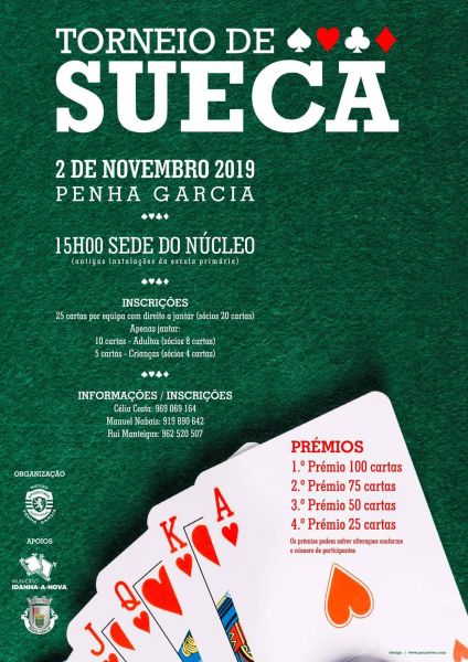 Idanha-a-Nova: Torneio de Sueca em Penha Garcia a 2 de novembro