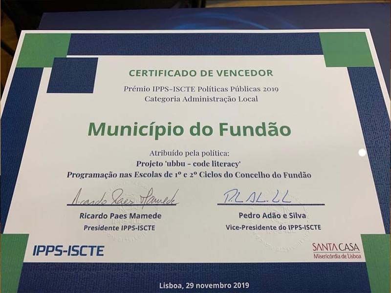 Município do Fundão é o vencedor do Prémio de Políticas Públicas do ISCTE