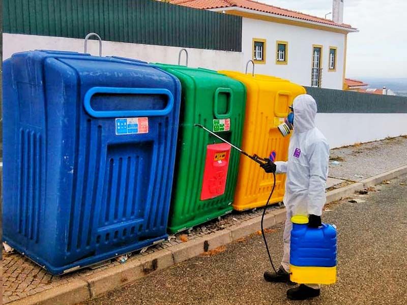 Covid-19: Valnor iniciou higienização dos ecopontos de Castelo Branco