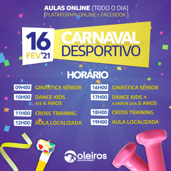 Oleiros vai ter Carnaval Desportivo com transmissão online de aulas