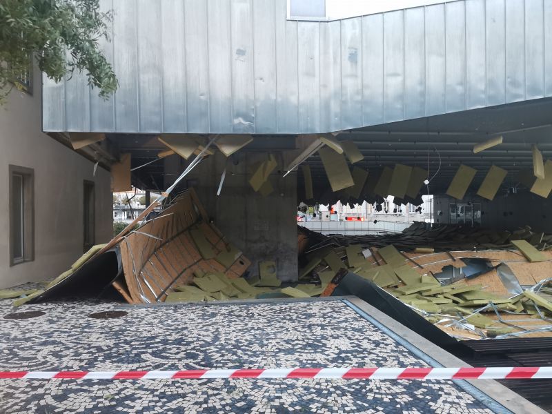 Castelo Branco: Cobertura da pista de patinagem do CCCB desabou devido a intempérie 