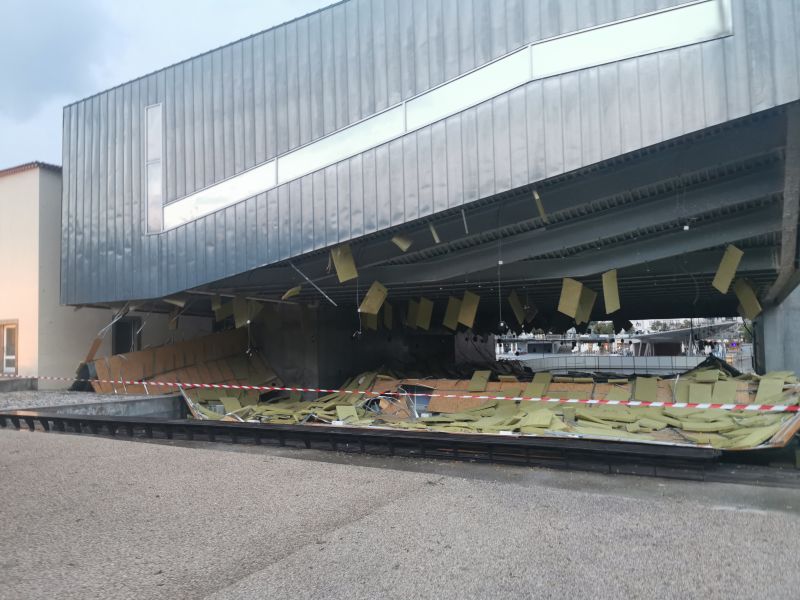 Castelo Branco: Cobertura da pista de patinagem do CCCB desabou devido a intempérie 