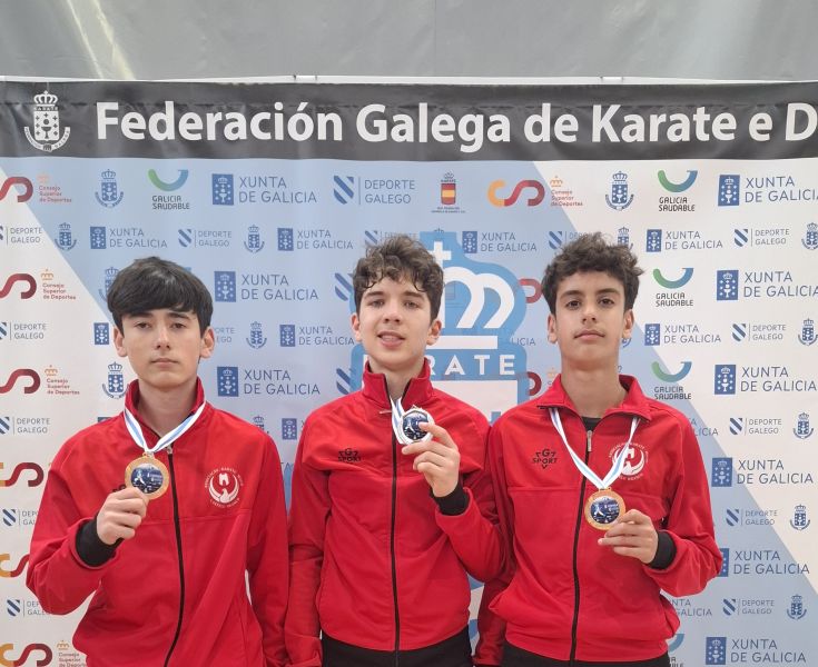 Trio albicastrense conquista Galiza ouro e prata no Kumite
