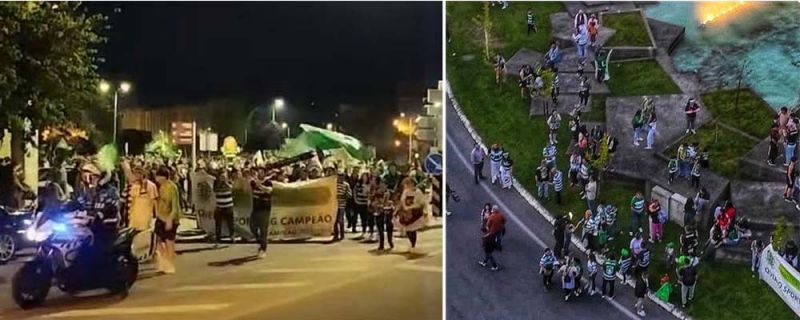 Adeptos do Sporting enchem as ruas de Castelo Branco para celebrar Bicampeonato Nacional
