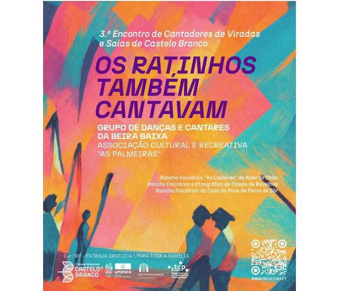 Castelo Branco: Cine-Teatro Avenida propõe 3° Encontro de Cantadores de Viradas e Saias a 7 de Dezembro
